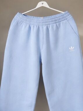 Adidas Light Blue Jogger Sweatpants Size Large Cozy Athleisure